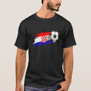 Croatia Soccer Ball Flag Jersey Croatian Football T-Shirt