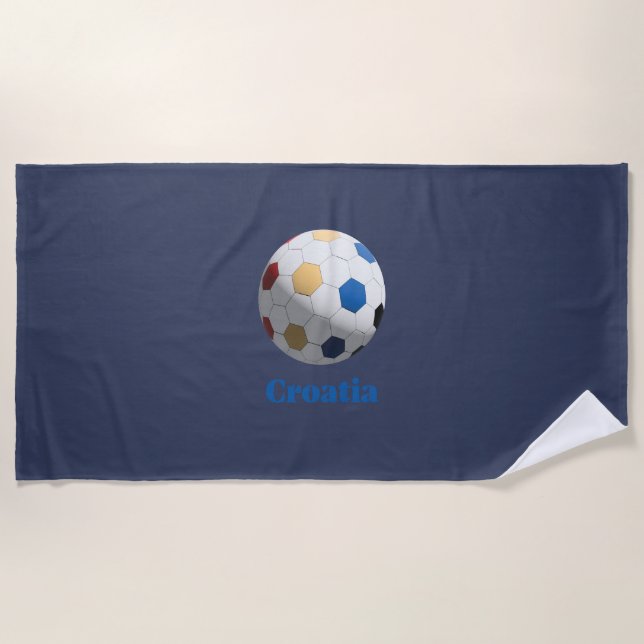 Croatia Soccer Beach Towel (Front)