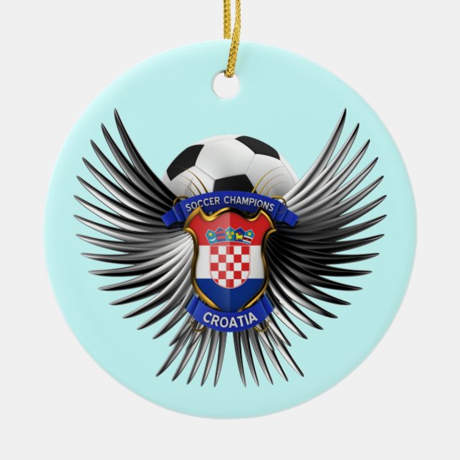 Croatia Soccer Champions Ceramic Tree Decoration (Front)