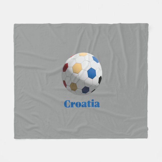 Croatia Soccer Fleece Blanket (Front (Horizontal))