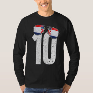Croatia Soccer Player Number 10 Croatian Flag T-Shirt