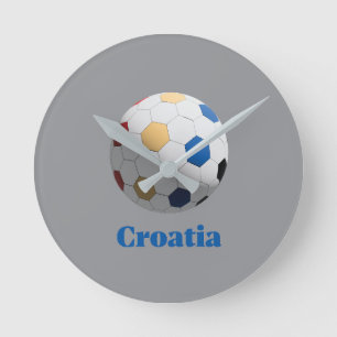 Croatia Soccer Round Clock