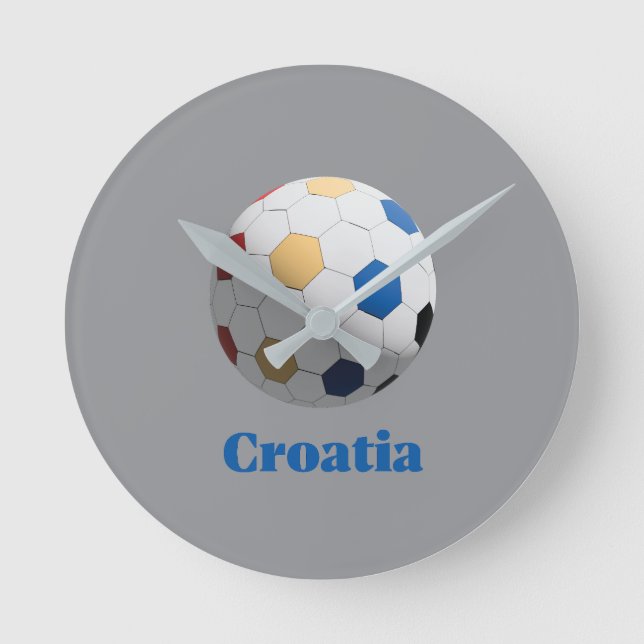 Croatia Soccer Round Clock (Front)