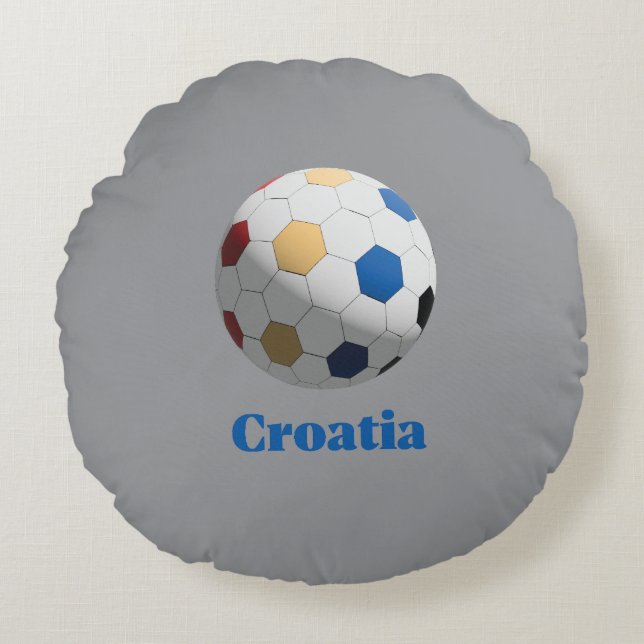 Croatia Soccer Round Cushion (Front)