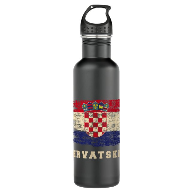 Croatia Soccer Shirt 2018 Football Croatian Jersey 710 Ml Water Bottle (Front)