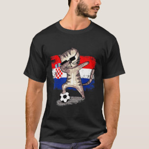 Croatia Soccer Team Football Dabbing Cat Croatian T-Shirt