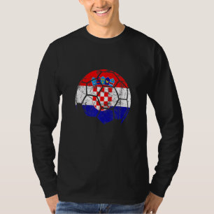 Croatia Soccer Team Support The  Croatia Flag Foot T-Shirt