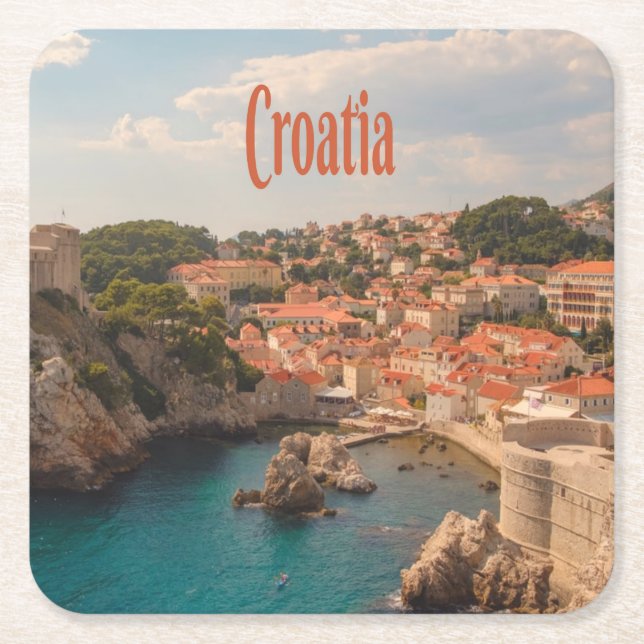 Croatia Southeast Europe Zagreb Square Paper Coaster (Front)