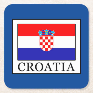 Croatia Square Paper Coaster