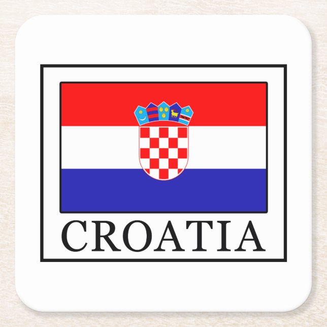 Croatia Square Paper Coaster (Front)