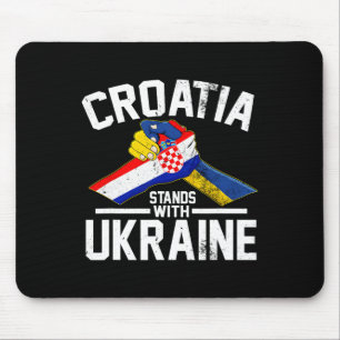 Croatia Stands With Ukraine Ukrainian Croatian Fla Mouse Mat