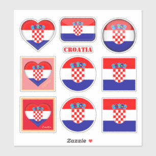 Croatia stickers & Croatian Flag, Heart /sports