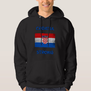 Croatia Strong, Flag of Croatia, Country of Croati Hoodie