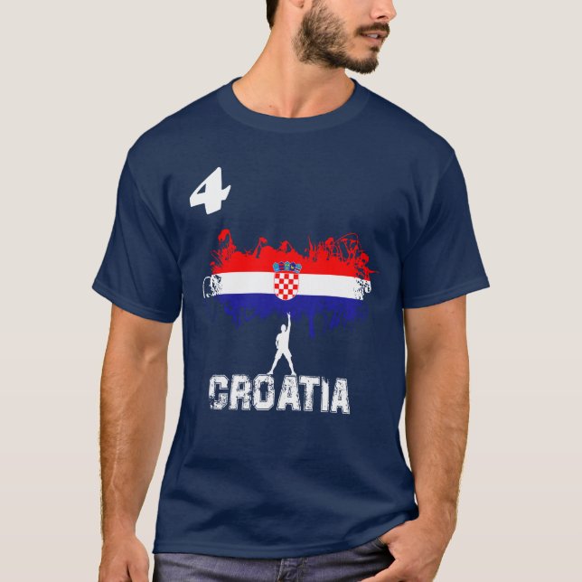 CROATIA T-shirt Soccer Jersey world cup 2018 Flag (Front)