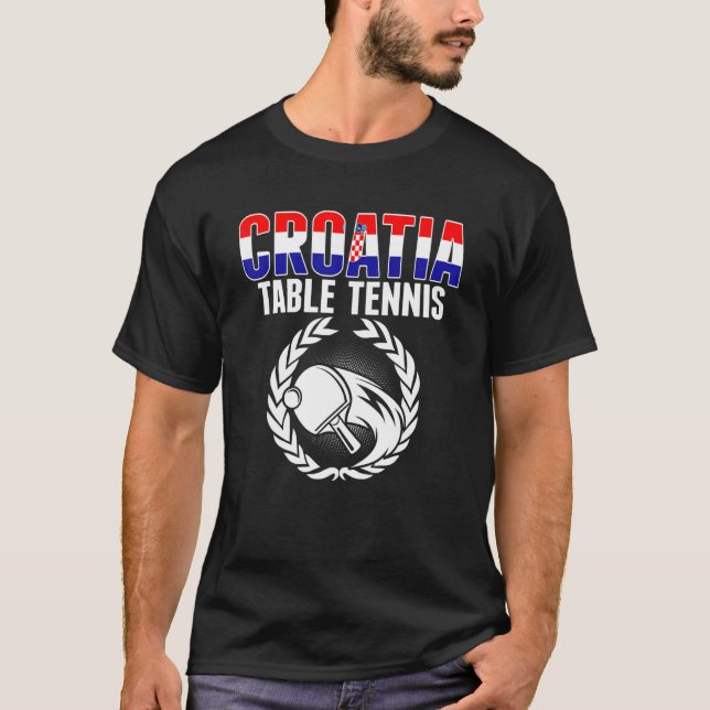 Croatia Table Tennis     Croatian Ping Pong Suppor T-Shirt (Front)