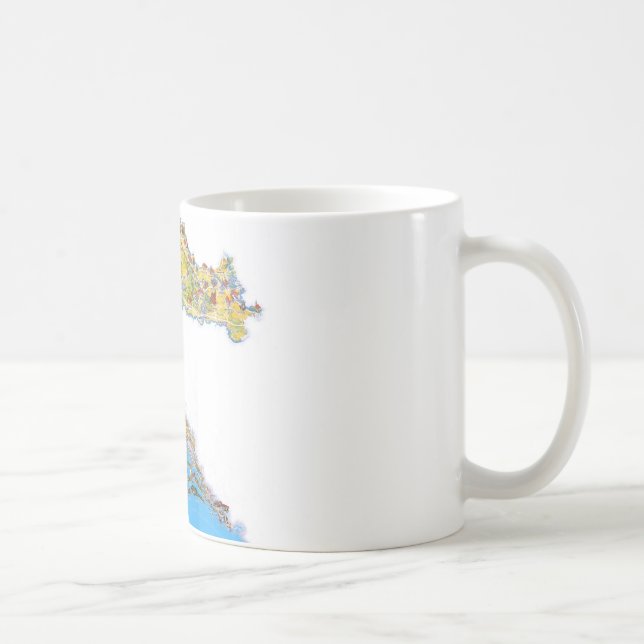 Croatia touristic map, hrvatska turistička mapa coffee mug (Right)