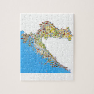 Croatia touristic map, hrvatska turistička mapa jigsaw puzzle