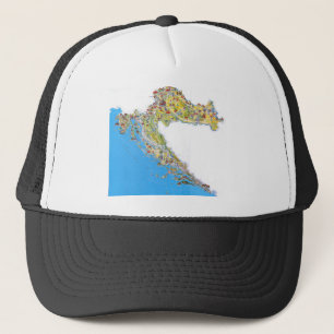 Croatia touristic map, hrvatska turistička mapa trucker hat