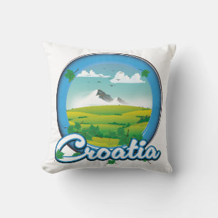 Croatia Travel logo Cushion