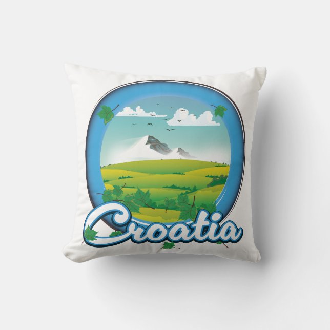 Croatia Travel logo Cushion (Front)