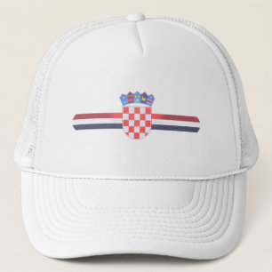 Croatia Trucker Hat - Croatian Flag Dots Ball Cap
