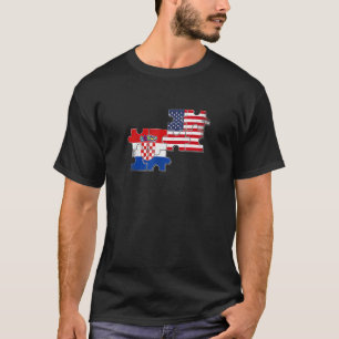 Croatia Usa Roots Croatian American Flag Hrvatska T-Shirt