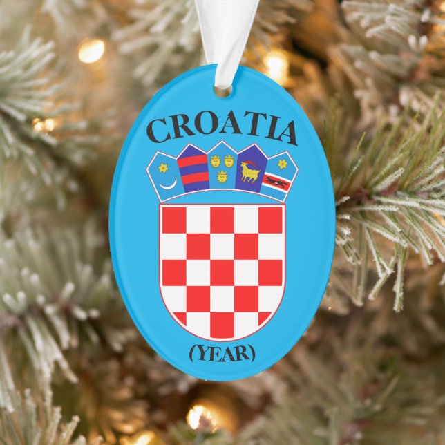 Croatia Vacation Christmas Acrylic Ornament (Tree)