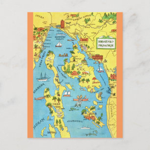 Croatia Vintage Colourful Postcard