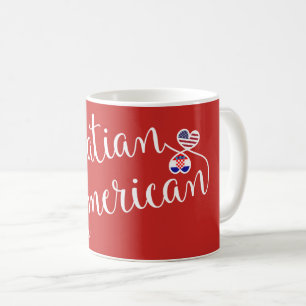 Croatian American Entwined Hearts Mug