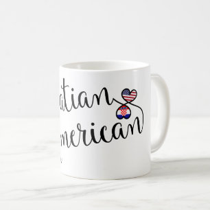 Croatian American Entwined Hearts Mug