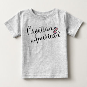 Croatian American Entwinted Hearts Baby T-Shirt