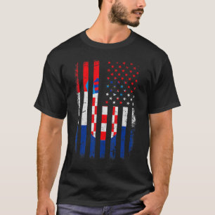 Croatian American Flag Croatia America Pride Herit T-Shirt