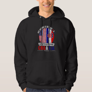 Croatian American Patriot Heart Is From Croatia Gr Hoodie