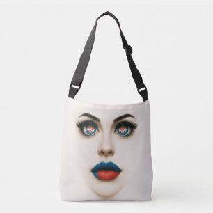 Croatian Beauty Eyes & Lips Pop Portrait Crossbody Bag