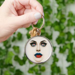 Croatian Beauty Eyes & Lips Pop Portrait Key Ring