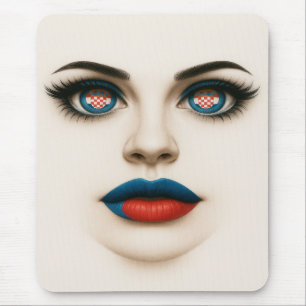 Croatian Beauty Eyes & Lips Pop Portrait Mouse Mat