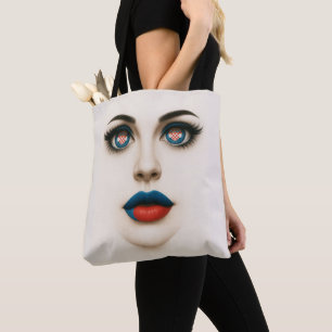 Croatian Beauty Eyes & Lips Pop Portrait Tote Bag