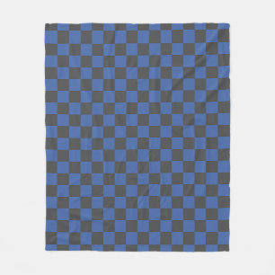 Croatian Black Blue Chequerboard Pattern Fleece Blanket