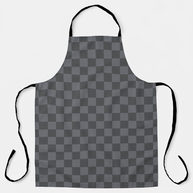 Croatian Black Grey Chequerboard Pattern Apron (Front)