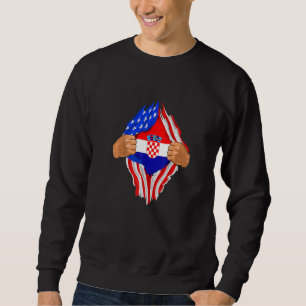 Croatian Blood Inside Me Croatia Flag Sweatshirt