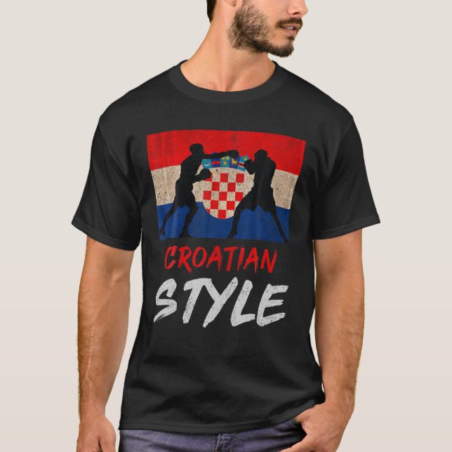 Croatian Boxing Style Croatia Pride Gift Mens Boys T-Shirt (Front)