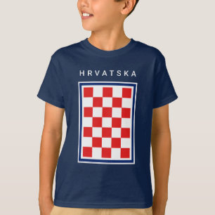 Croatian Checker Blue Hrvatska T-Shirt