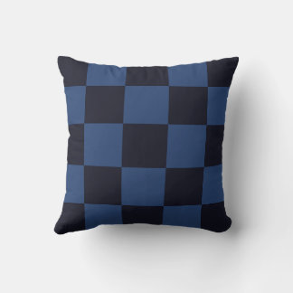 Croatian chequerboard pattern blue cushion