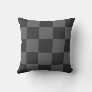 Croatian chequerboard pattern grey cushion