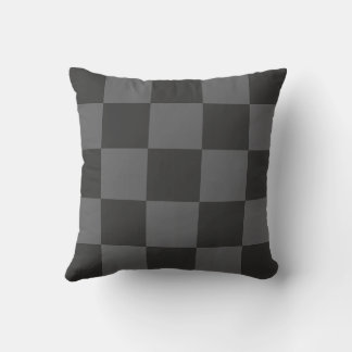 Croatian chequerboard pattern grey cushion