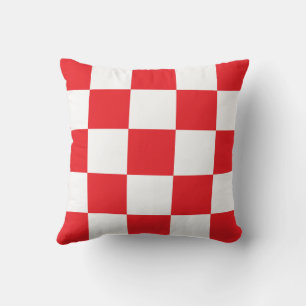Croatian chequerboard pattern red cushion