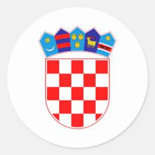 Croatian Coat of Arms, Croatia Classic Round Sticker