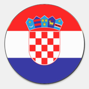 Croatian Coat of Arms   Hrvatski grb Classic Round Sticker