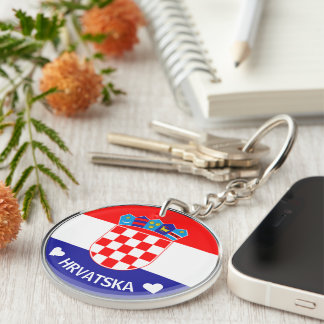 Croatian Coat of Arms | Hrvatski grb w/Text Key Ring