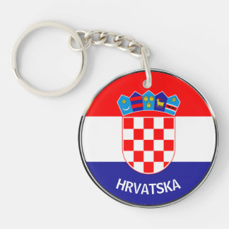Croatian Coat of Arms with Text, Hrvatski grb  Key Ring
